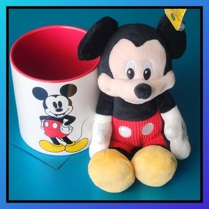 Disney Mickey Mouse 16oz Mug with a Mini Mickey Mouse Plushy